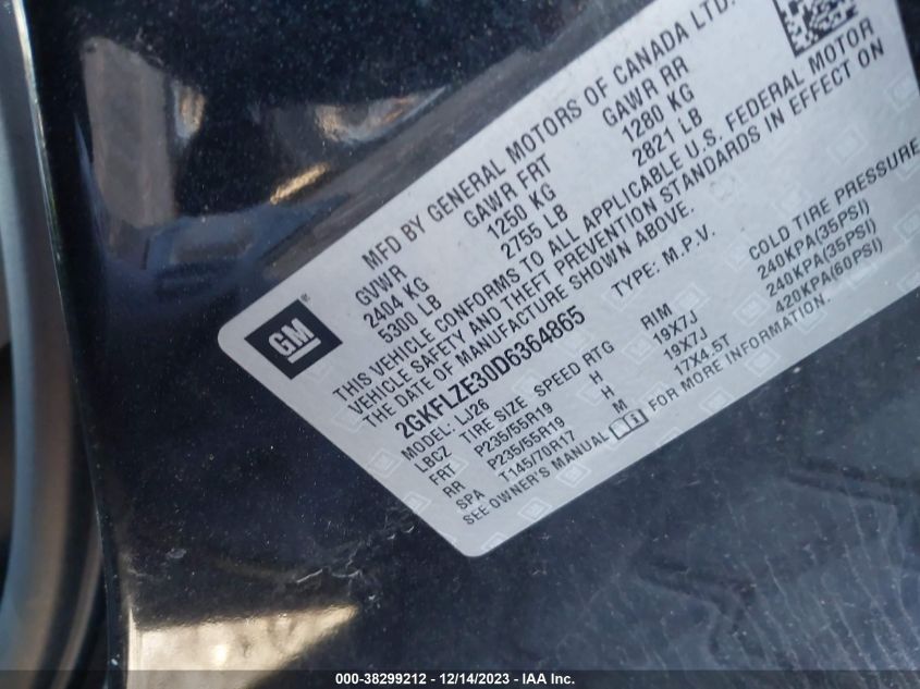 2013 GMC TERRAIN DENALI - 2GKFLZE30D6364865