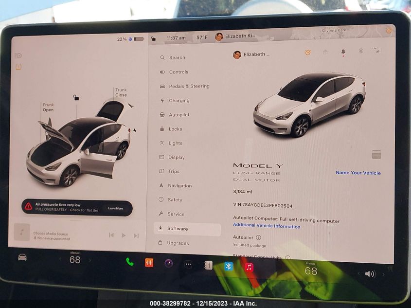 2023 TESLA MODEL Y - 7SAYGDEE3PF802504