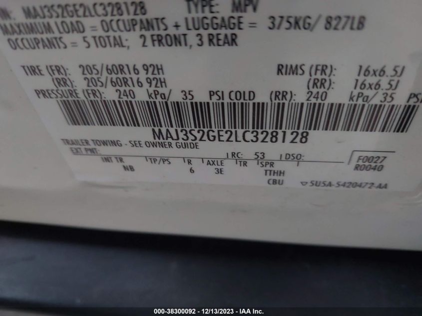 2020 FORD ECOSPORT SE - MAJ3S2GE2LC328128