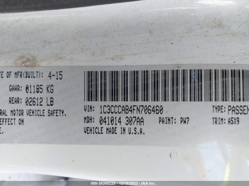 2015 CHRYSLER 200 LIMITED - 1C3CCCAB4FN706460