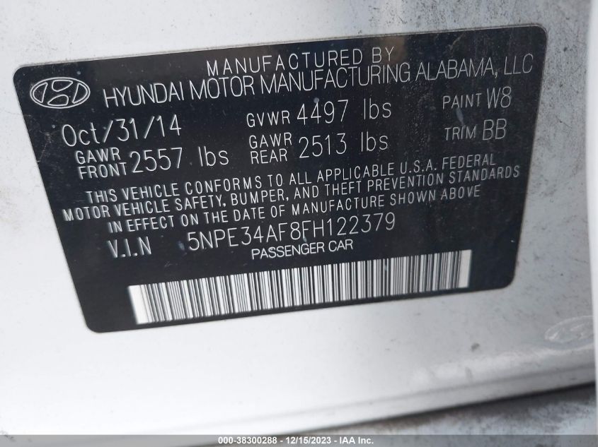 2015 HYUNDAI SONATA SPORT - 5NPE34AF8FH122379