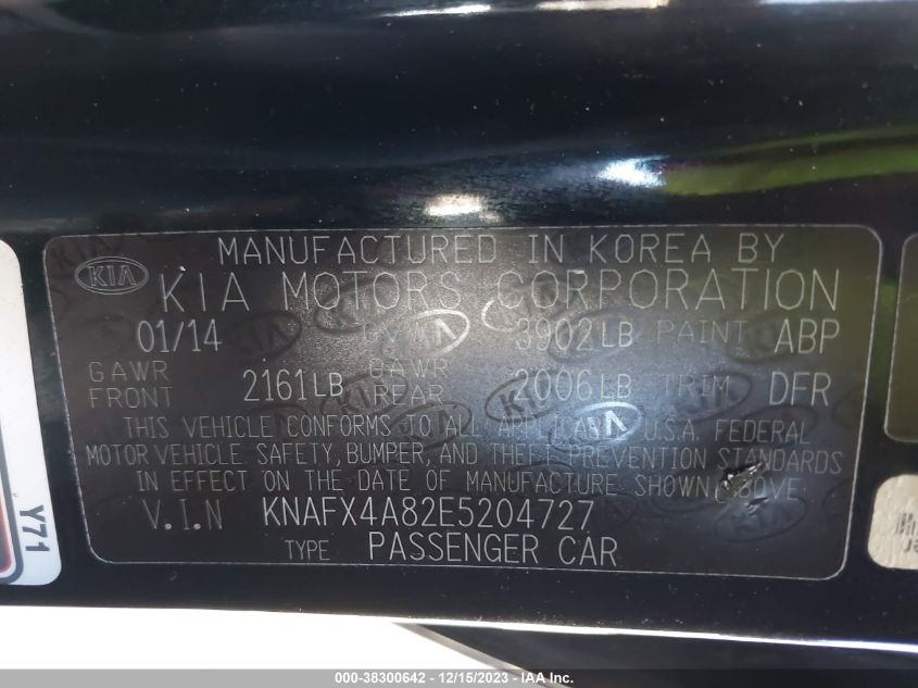 2014 KIA FORTE EX - KNAFX4A82E5204727