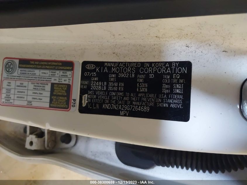 2016 KIA SOUL - KNDJN2A29G7264689
