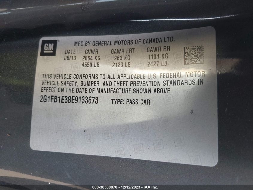 2014 CHEVROLET CAMARO 1LT - 2G1FB1E38E9133673
