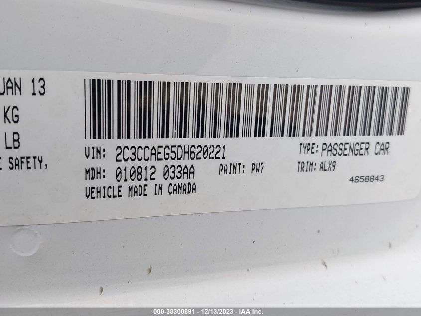 2013 CHRYSLER 300C - 2C3CCAEG5DH620221