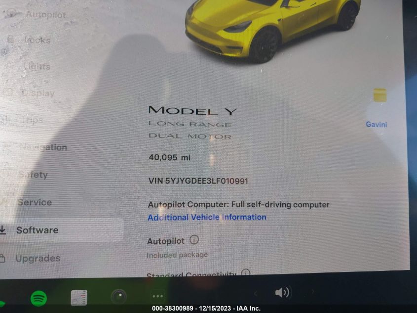 2020 TESLA MODEL Y LONG RANGE DUAL MOTOR ALL-WHEEL DRIVE - 5YJYGDEE3LF010991