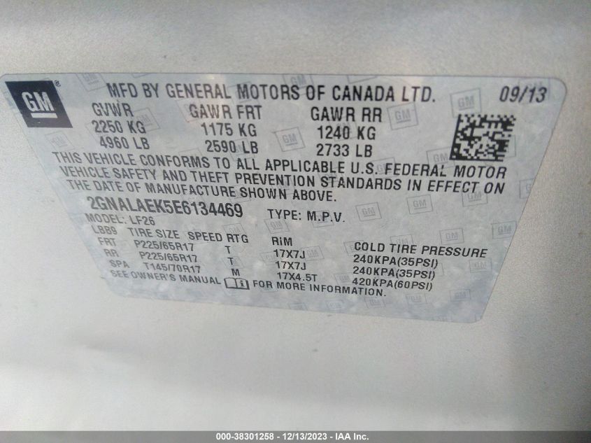 2014 CHEVROLET EQUINOX LS - 2GNALAEK5E6134469