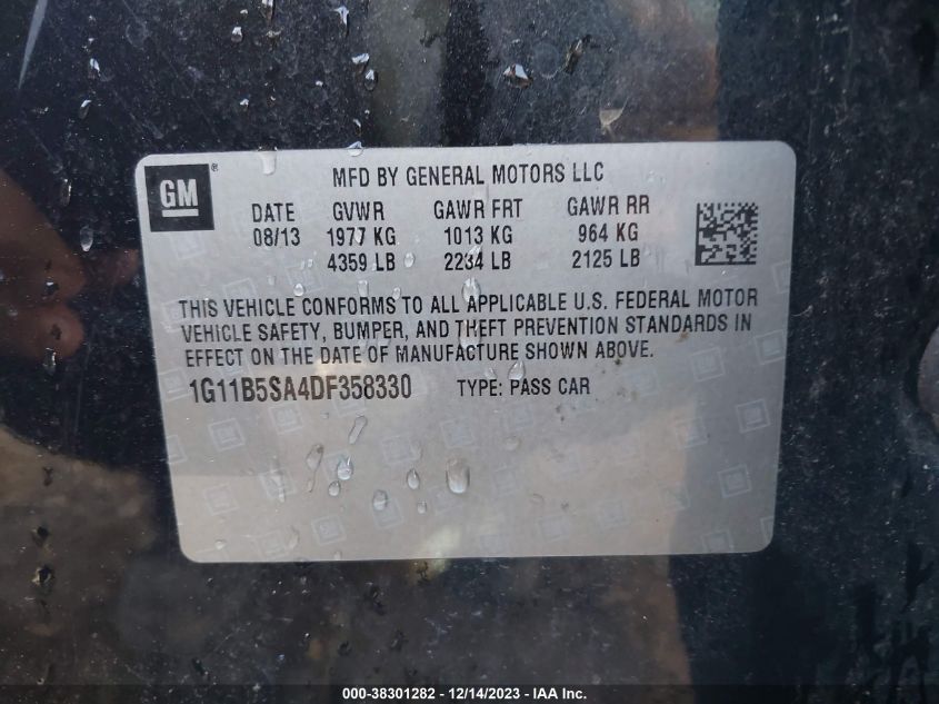 2013 CHEVROLET MALIBU 1LS - 1G11B5SA4DF358330