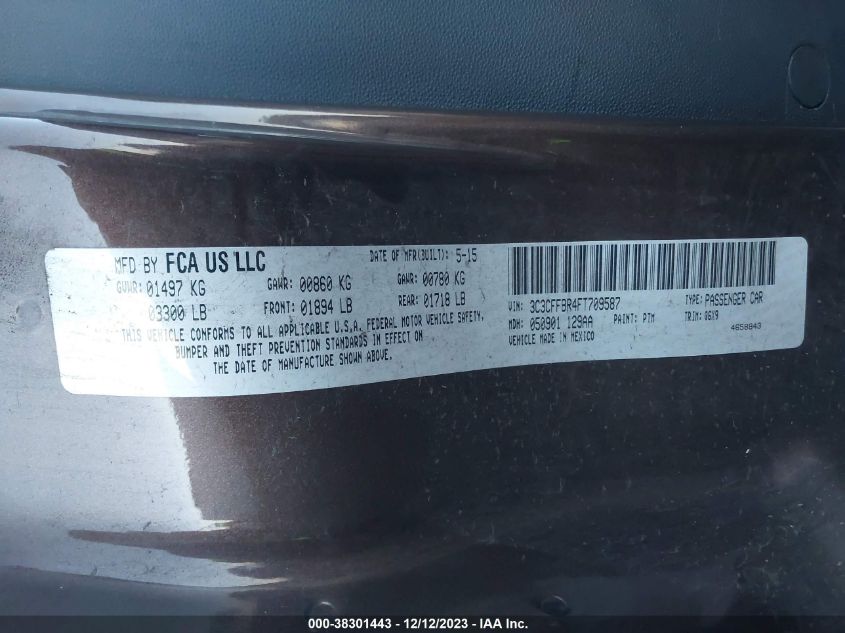 2015 FIAT 500 SPORT - 3C3CFFBR4FT709587