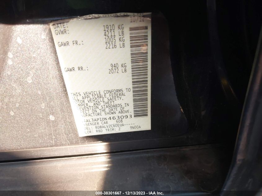 2013 NISSAN ALTIMA 2.5 SL - 1N4AL3AP1DN463093