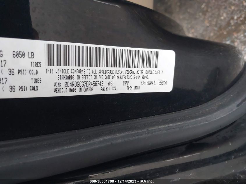 2014 DODGE GRAND CARAVAN SXT - 2C4RDGCG7ER458743