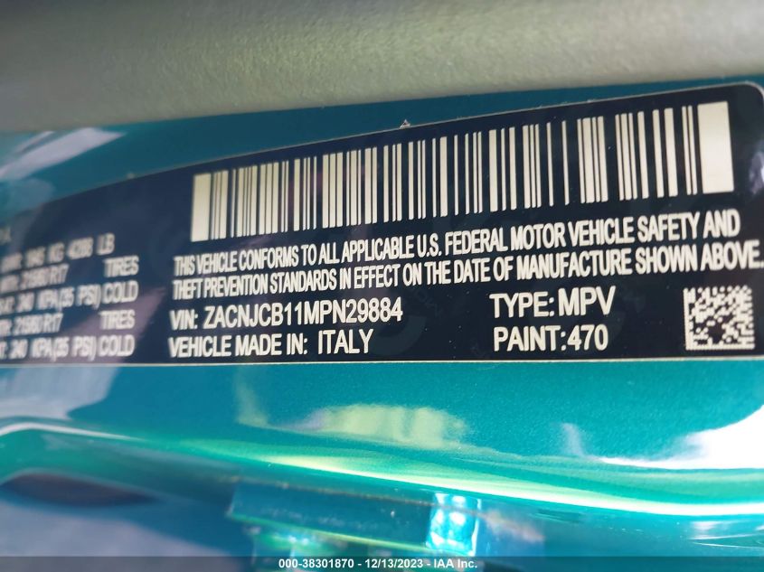 2021 JEEP RENEGADE LATITUDE - ZACNJCB11MPN29884