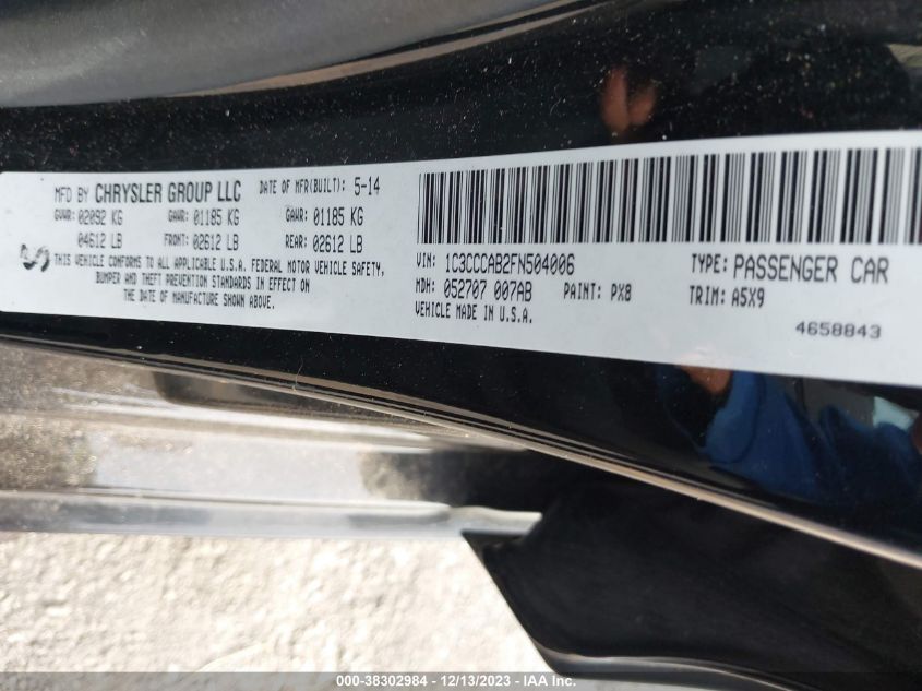2015 CHRYSLER 200 LIMITED - 1C3CCCAB2FN504006