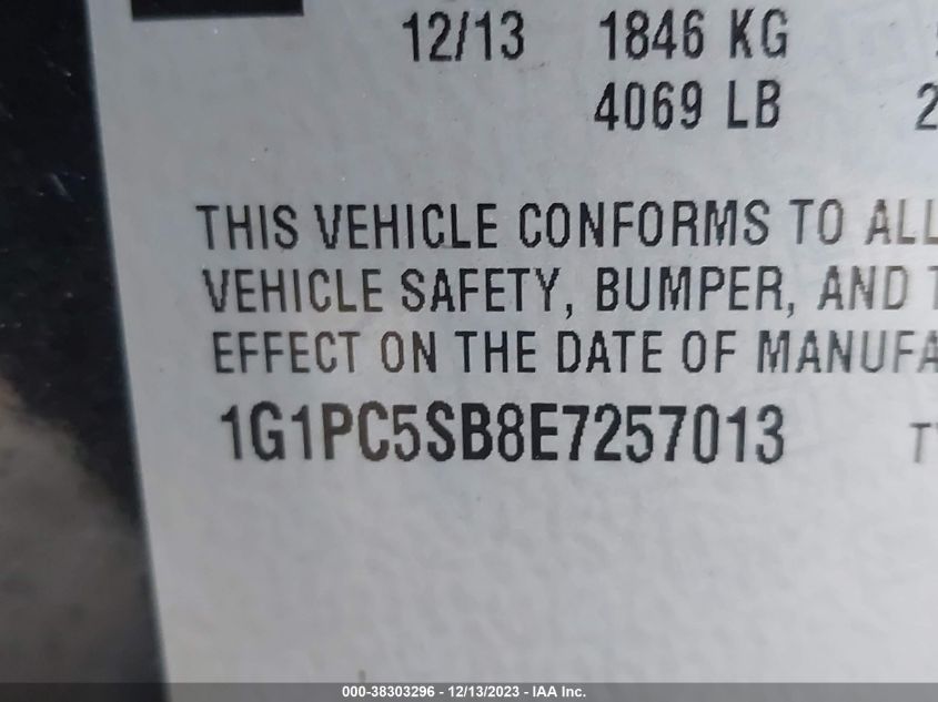 2014 CHEVROLET CRUZE 1LT AUTO - 1G1PC5SB8E7257013