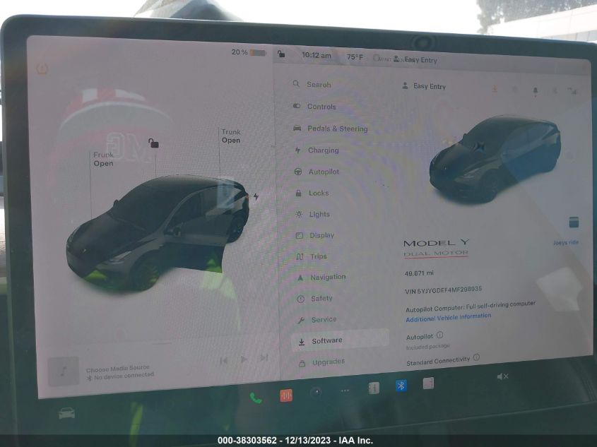 2021 TESLA MODEL Y - 5YJYGDEF4MF298935