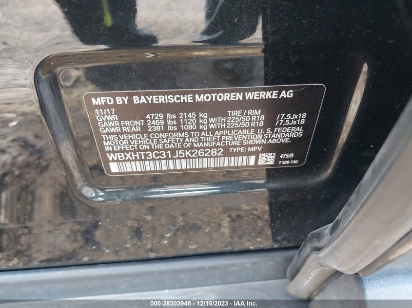 VIN WBXHT3C31J5K26282 2018 BMW X1 XDRIVE28I