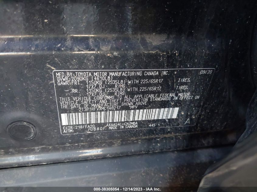 2021 TOYOTA RAV4 XLE - 2T3P1RFVXMC146217