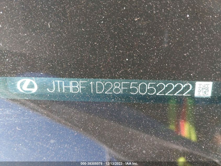 2015 LEXUS IS 250 - JTHBF1D28F5052222