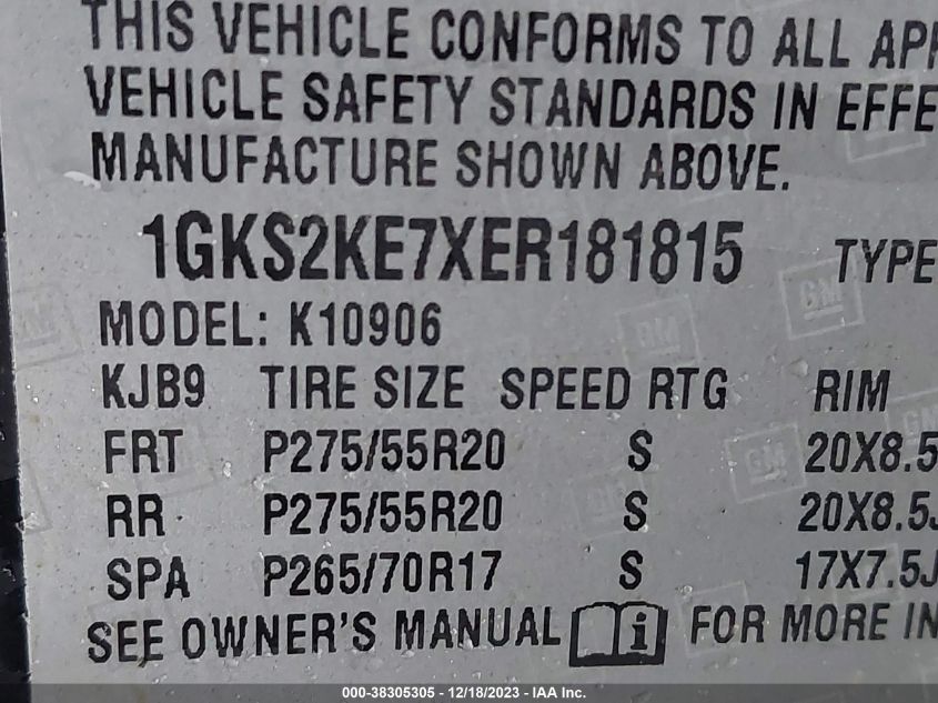2014 GMC YUKON XL 1500 SLT 1GKS2KE7XER181815