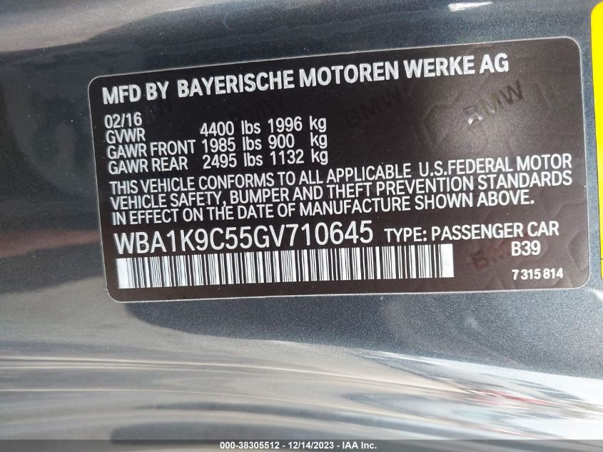 2016 BMW 228I - WBA1K9C55GV710645