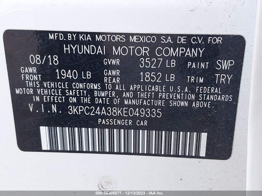 2019 HYUNDAI ACCENT SE/SEL - 3KPC24A38KE049335