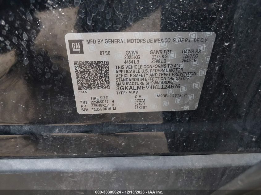 2019 GMC TERRAIN SLE - 3GKALMEV4KL124676