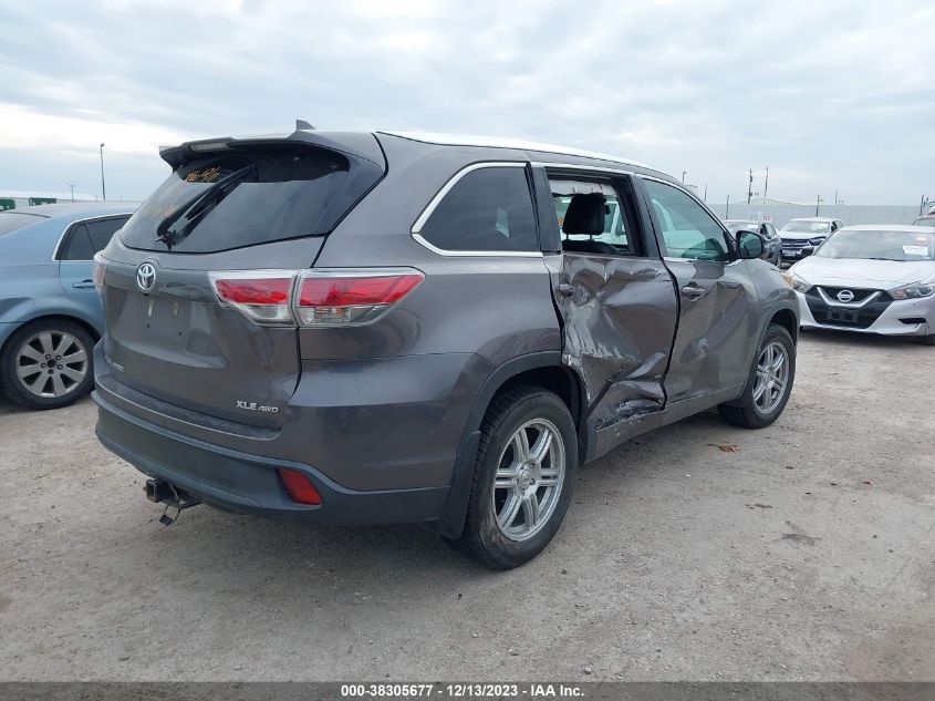 2016 TOYOTA HIGHLANDER XLE V6 - 5TDJKRFH1GS301786