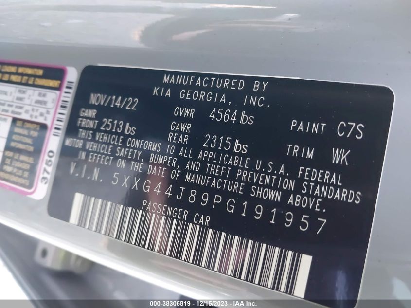 2023 KIA K5 GT - 5XXG44J89PG191957