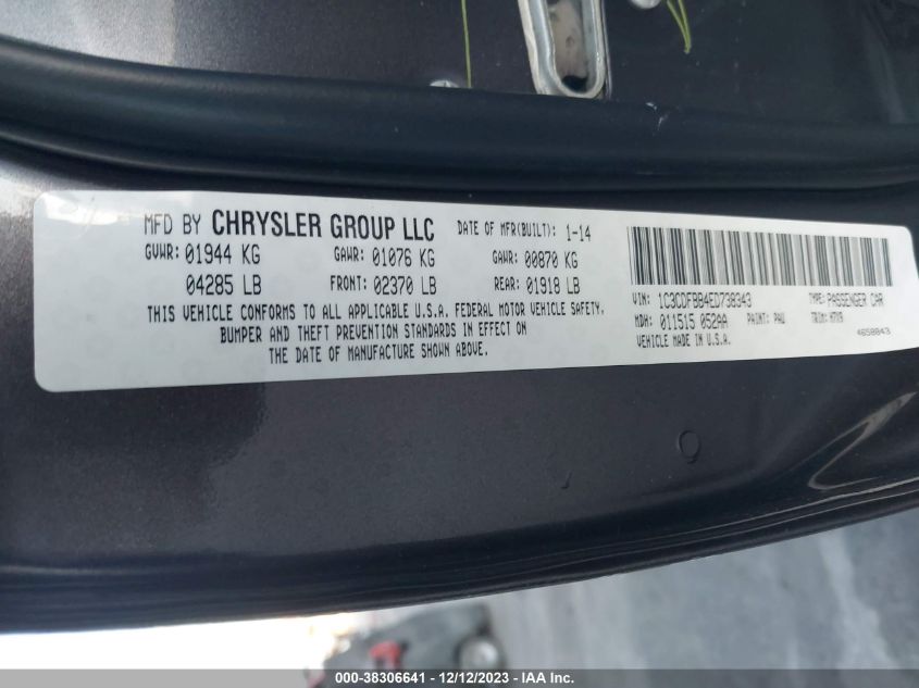 2014 DODGE DART SXT - 1C3CDFBB4ED738343