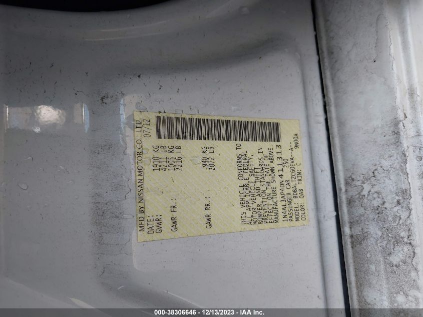 2013 NISSAN ALTIMA 2.5 SV - 1N4AL3AP4DN411313