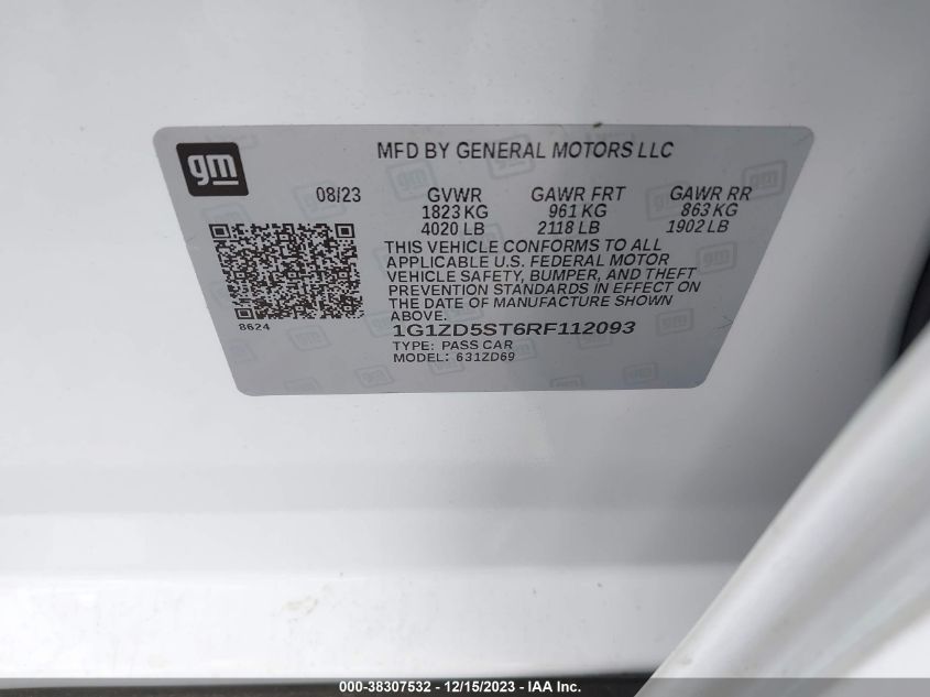 2024 CHEVROLET MALIBU FWD 1LT - 1G1ZD5ST6RF112093