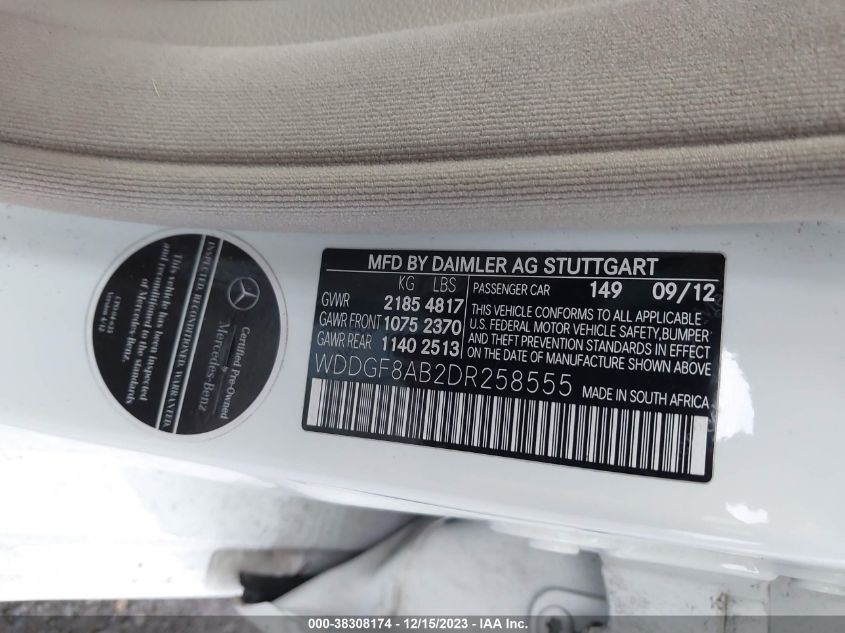 2013 MERCEDES-BENZ C 300 LUXURY 4MATIC/SPORT 4MATIC - WDDGF8AB2DR258555