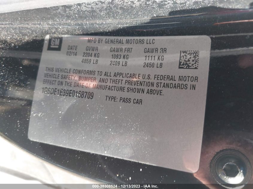 2014 CADILLAC CTS STANDARD - 1G6DE1E39E0168709