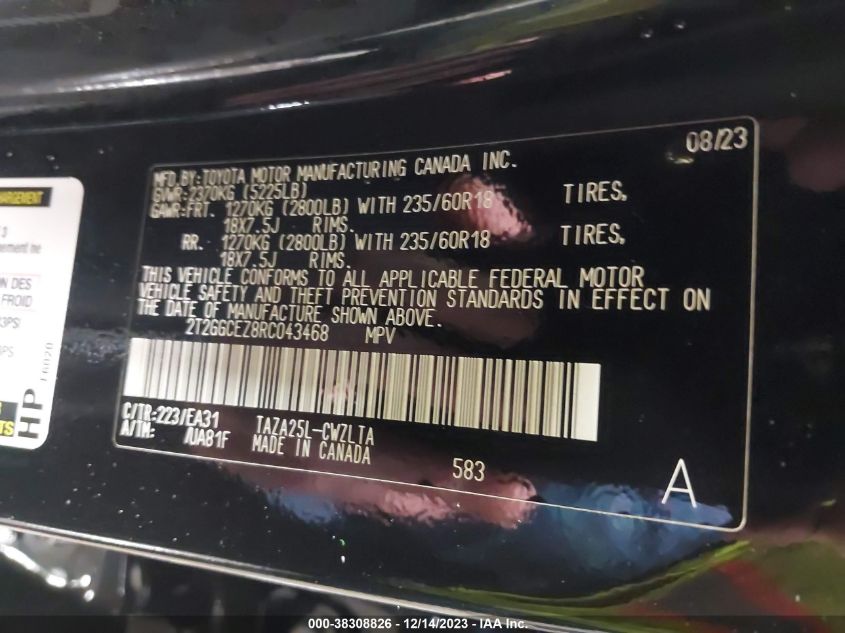 2024 LEXUS NX 350 PREMIUM 2T2GGCEZ8RC043468