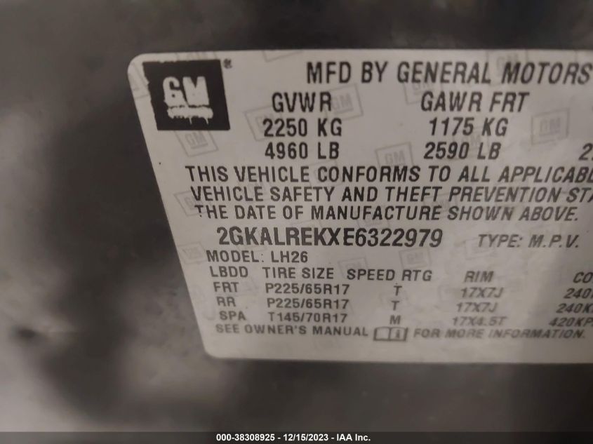 2014 GMC TERRAIN SLE - 2GKALREKXE6322979