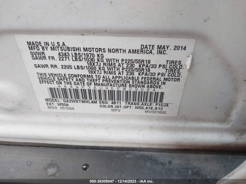 2014 MITSUBISHI OUTLANDER SPORT ES - 4A4AP3AU4EE029684