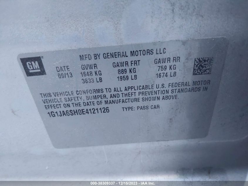 2014 CHEVROLET SONIC LS - 1G1JA6SH0E4121126