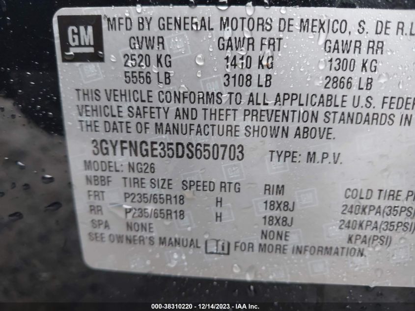 2013 CADILLAC SRX LUXURY COLLECTION - 3GYFNGE35DS650703