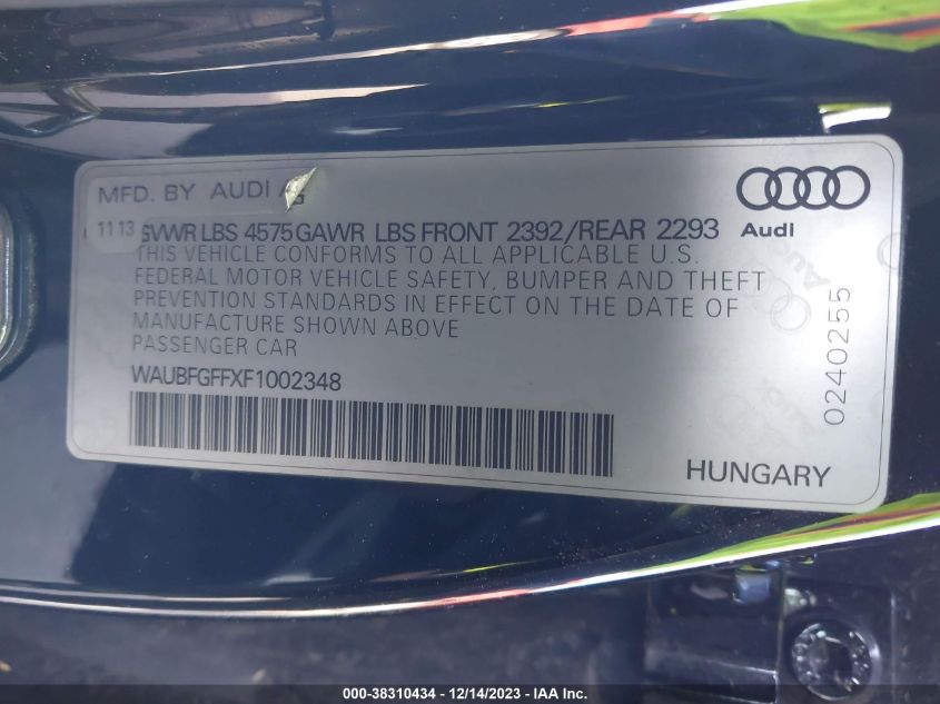 2015 AUDI A3 2.0T PREMIUM - WAUBFGFFXF1002348