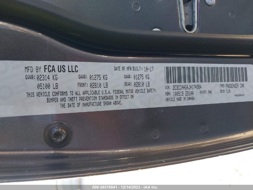 2018 CHRYSLER 300 TOURING L - 2C3CCAAG4JH174984
