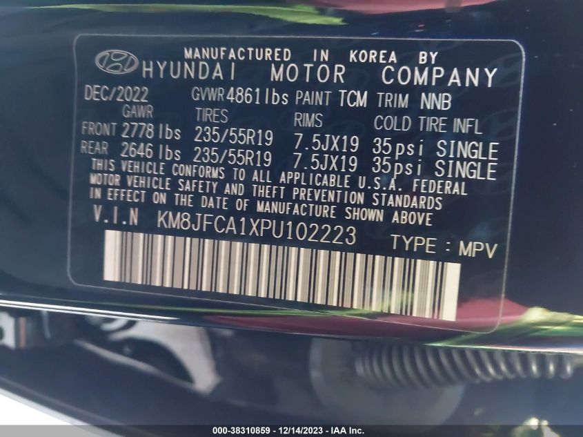 2023 HYUNDAI TUCSON HYBRID SEL CONVENIENCE - KM8JFCA1XPU102223