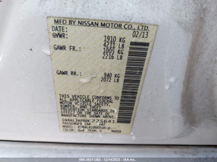 2013 NISSAN ALTIMA 2.5 S - 1N4AL3AP6DC225641
