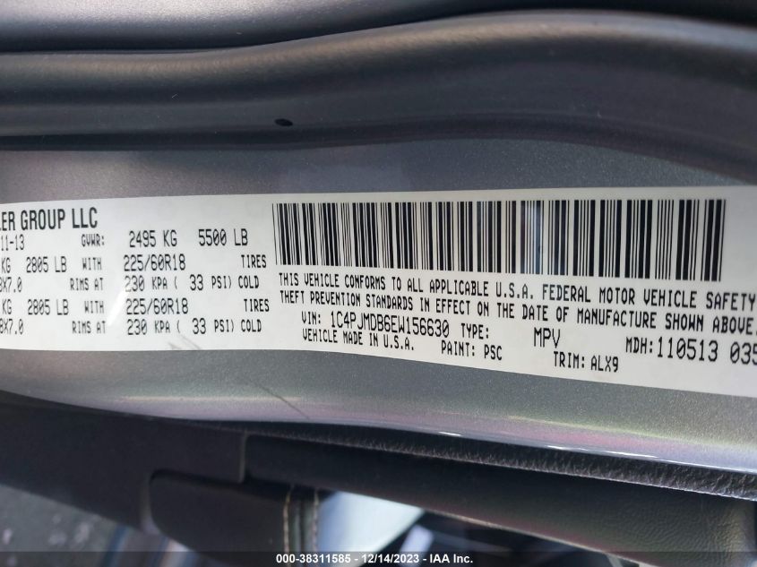 2014 JEEP CHEROKEE LIMITED - 1C4PJMDB6EW156630