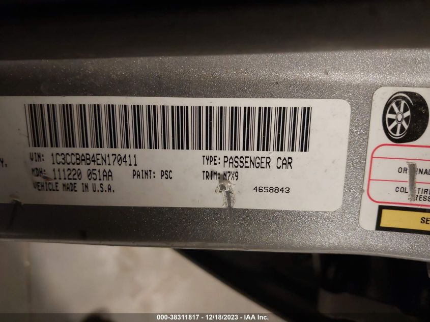 2014 CHRYSLER 200 LX - 1C3CCBAB4EN170411