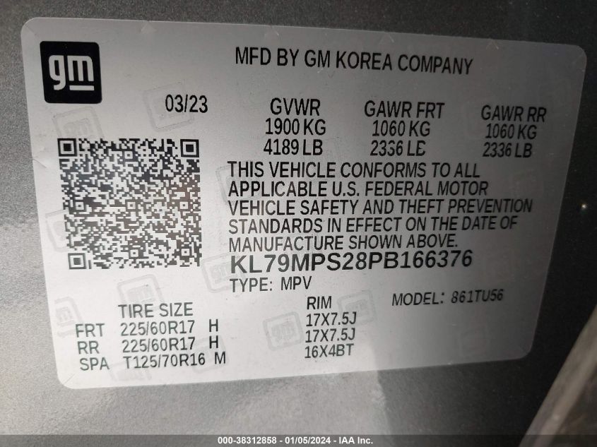 2023 CHEVROLET TRAILBLAZER LT - KL79MPS28PB166376