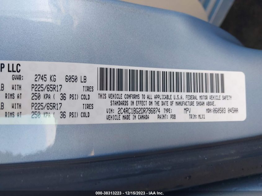 2013 CHRYSLER TOWN & COUNTRY TOURING - 2C4RC1BG2DR796874