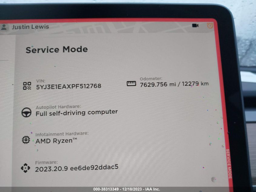 2023 TESLA MODEL 3 REAR-WHEEL DRIVE - 5YJ3E1EAXPF512768