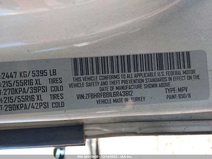2020 RAM PROMASTER CITY SLT - ZFBHRFBB1L6R43612