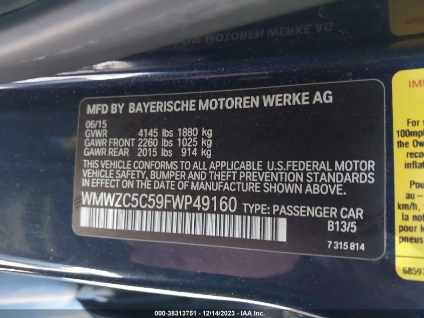 2015 MINI COUNTRYMAN COOPER S - WMWZC5C59FWP49160