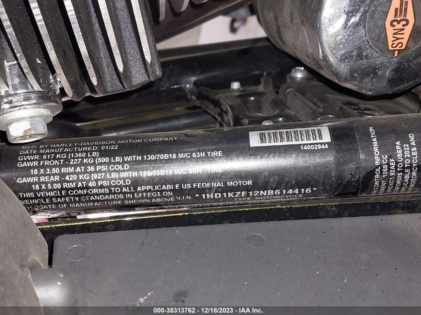2022 HARLEY-DAVIDSON FLTRK 1HD1KZF12NB614416